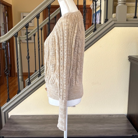 Veronica Beard Ayeka Beige Cable Knit Cardigan Size Small - Picture 3 of 15